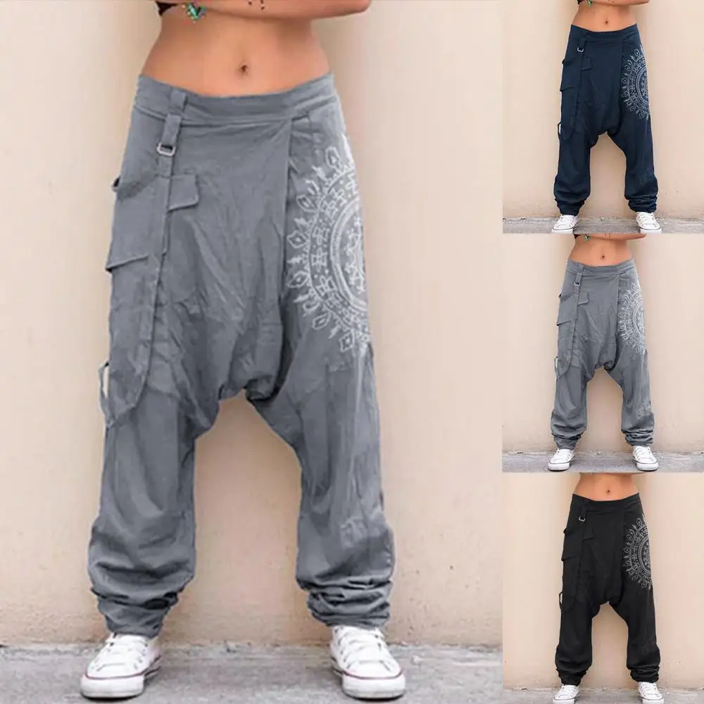 Men Pants Men's Casual Elastic Waist Baggy Trousers