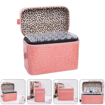 

1 Pc 84 Bottles Storage Bag Diamond Painting Storage Case Container (Pink)