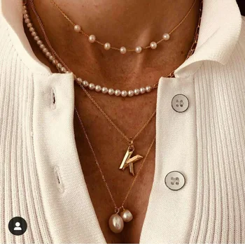 

French Retro Natural Pearl Necklace Female Clavicle Chain Choker Jewelry for Women