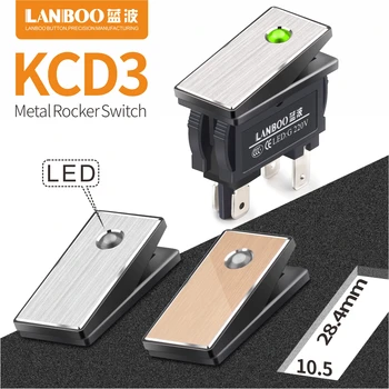 

LANBOO 2810.5 series 16Amp high current Rocker Switch ON-OFF 2 Position 4Pin KCD3 Series With Light Switch 12V24V