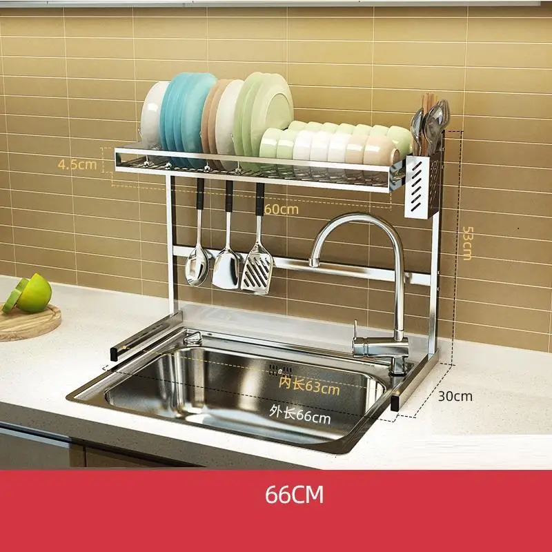 MODEL W Almacenamiento сушилка для посуды Nevera раковина Органайзер De Cozinha нержавеющая сталь Organizador Cocina Mutfak кухонная стойка - Цвет: MODEL W