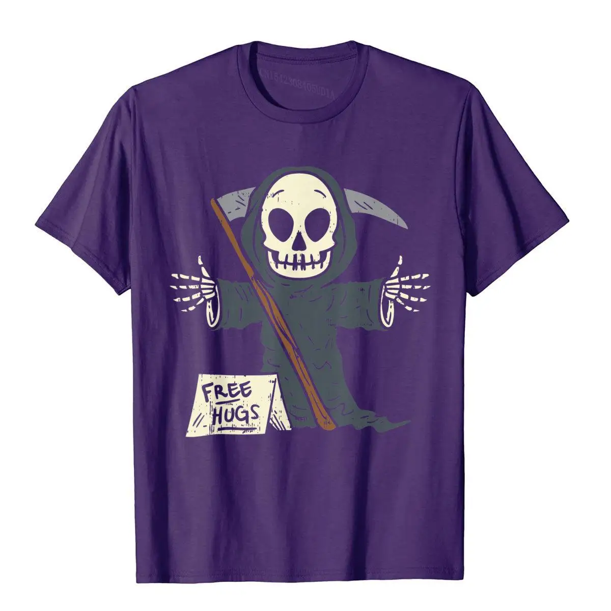 Free Hugs Grim Reaper Funny Pun Scary Halloween Costume Boys T-Shirt__A9707purple