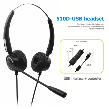 

USB Wired Call Center Headset Line Control PC Noise Cancelling Mic Headphone Outdoor Enjoyable Earphone Ornament