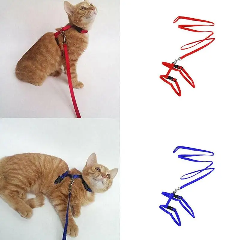 Nylon Cat Harness And Leash Set Pet Products For Animals Adjustable Dog Traction Harness Belt Cat Kitten Halter Cat Collar Nylon Cat Harness And Leash Set Pet Products For Animals Adjustable Dog Traction Harness Belt Cat Kitten Halter Cat Collar