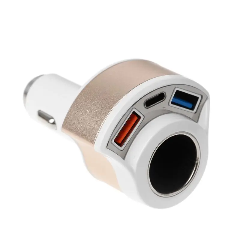 12V розетка для автомобильного прикуривателя type C 2 порта USB QC 3,0 быстрое зарядное устройство Универсальный адаптер питания для iPhone samsung мобильный телефон