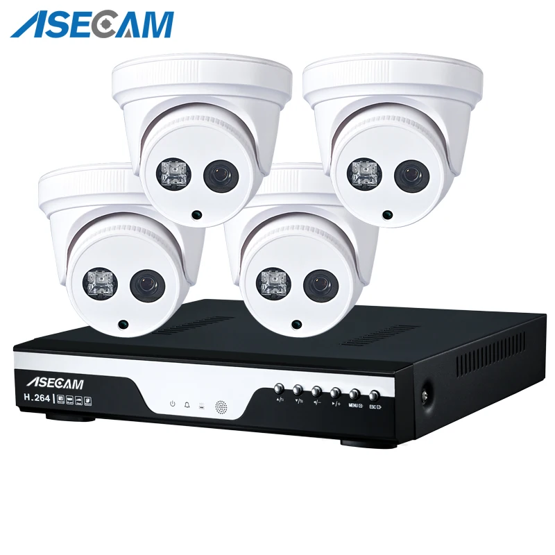 

4ch Super Full HD 4MP Security Surveillance Kit Home AHD Array LED Infrared indoor White Dome CCTV Camera System