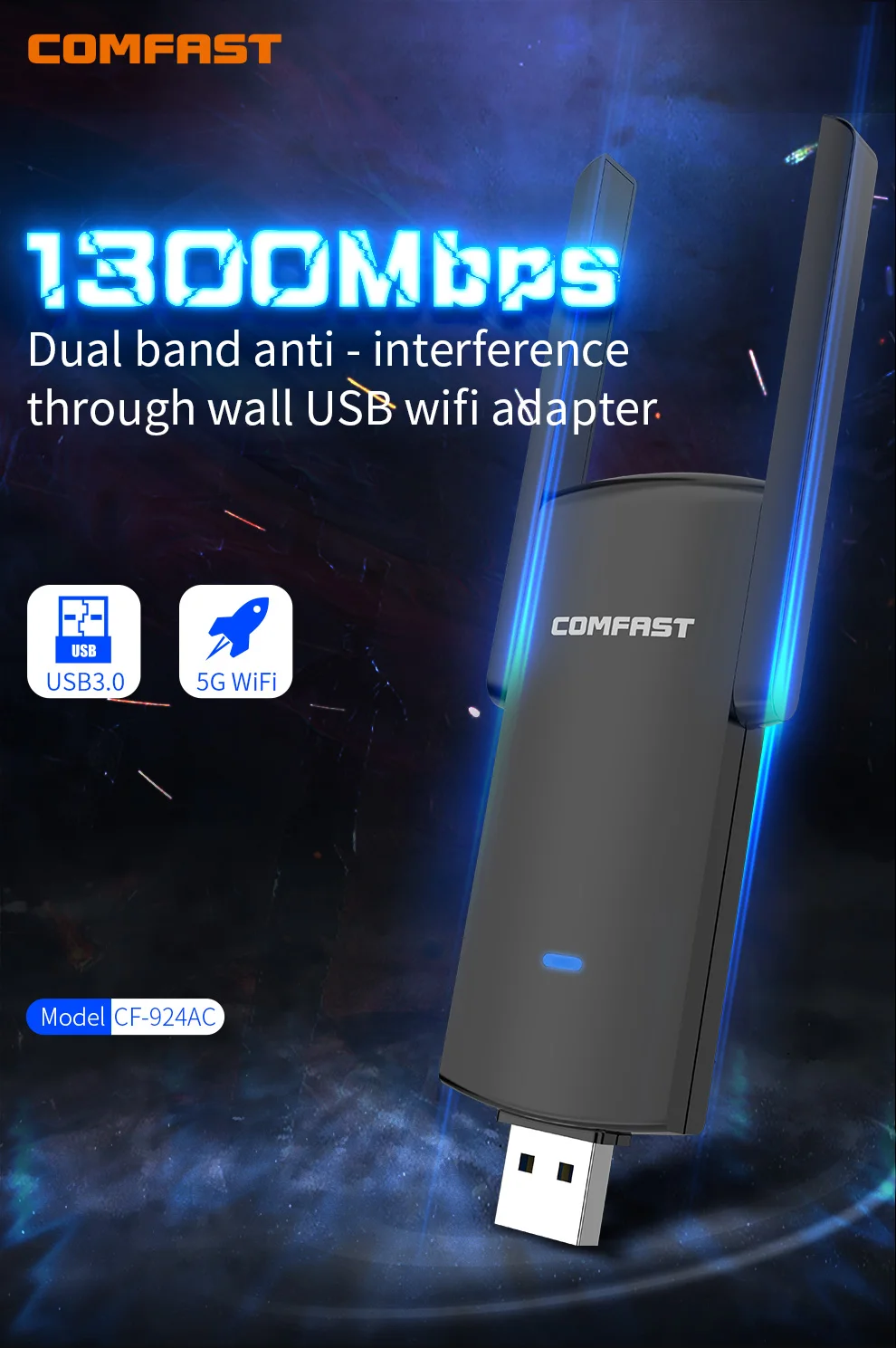 10 шт. 1200 Мбит/с двухдиапазонный USB 3 0 RTL8812BU беспроводной Wi Fi Lan адаптер 802.11ac с