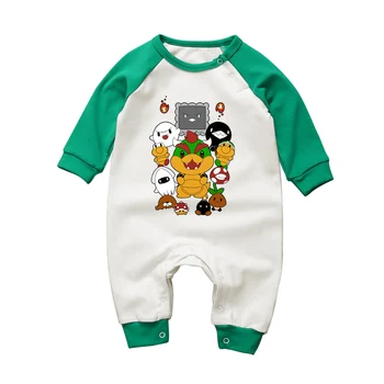 

Winter Autumn 3-18M Babies Rompers Super Mario Bowser Jumpsuits for Newborn Boys Girls Long Sleeve Toddler Pajamas