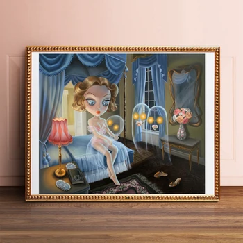 

Mark Ryden Feeding Time Wall Art Canvas Poster and Print Canvas Painting Oil Decorative Picture Modern Living Room Home Decor HD