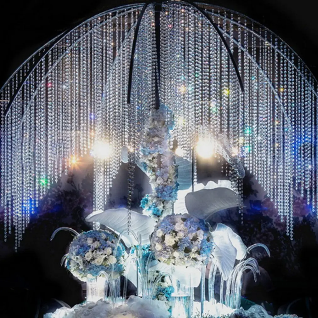 14 мм прозрачные акриловые Восьмиугольные бусины цепочка прядь линия цепь Свадебная вечеринка фестивальные декорации занавес бусины