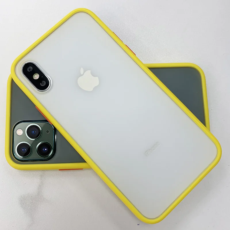 Полупрозрачный противоударный чехол для iPhone XR 11 Pro XS Max X Роскошный чехол для iPhone 7 8 6 S 6 S Plus 7Plus 360 Защитный силиконовый чехол - Цвет: Yellow PY