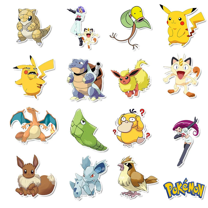 Наклейки Takara tomy Pokemons для багажа скейтборда телефона ноутбука мотоцикла