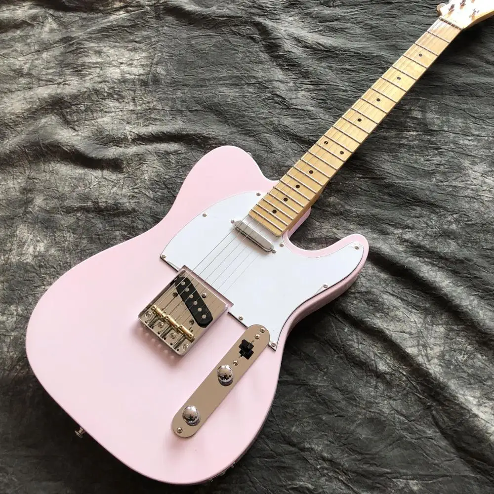 Высококачественная Красивая электрогитара 6 струн, клен гриф gitaar. Розовая гитара ra