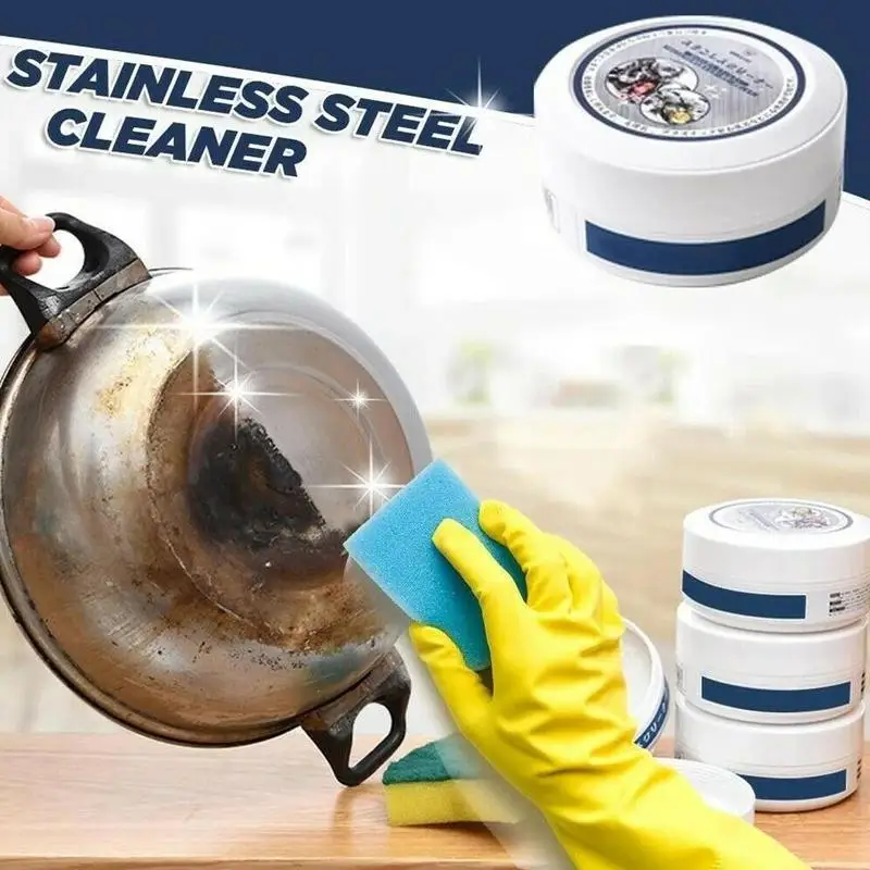 Многоцелевая Волшебная паста для чистки из нержавеющей стали, полировочное моющее средство, все моющее средство для сильной кухни, металлический крем-агент D2V9