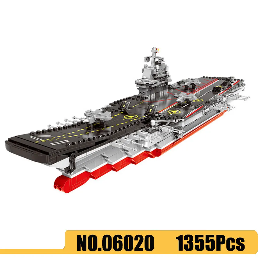

XB Military Series 1355Pcs 06020 The Aircraft Ship Set Building Blocks Bricks Educational Toys Kids Christmas Gift