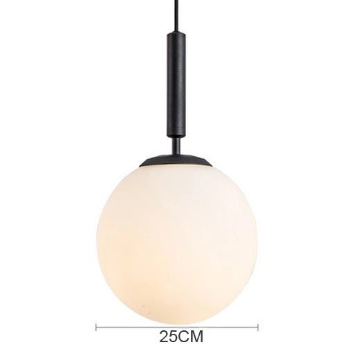 Современный светодиодный подвесной светильник, подвесной светильник для столовой, бара, подвесной светильник - Цвет корпуса: 25CM Black White