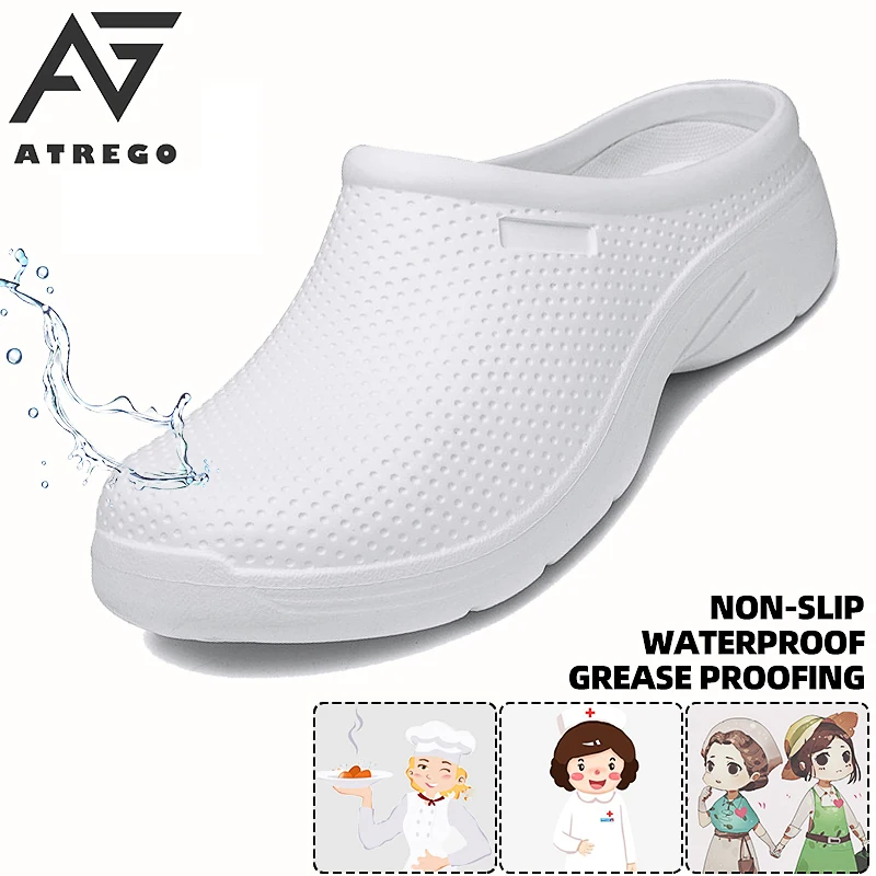 Atrego-zapatos de cocina antideslizantes para mujer, calzado de enfermería, médico, cómodo, ligero, informal