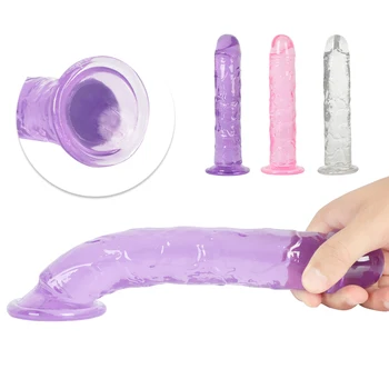Soft Jelly Dildos With Strong Suction Cup Realistic Dildo Without Vibrator Artificial For Lesbian Female Masturbation Sex Toys 2
