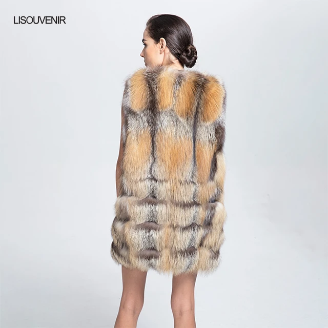 Lisouvenir новая зимняя коллекция модный дизайн женский жилет из натурального меха лисы мягкий жилет на лисьем меху для дам