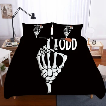 

Punk Skull Bed Linen High Quality Edredon Bedding Sets Duvet Cover Home Textile Single Queen King Size Bedding Set Pillowcases