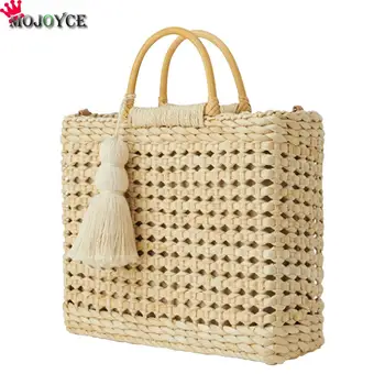

Tassel Braid Shoulder Messenger Handbags Women Rattan Woven Shopping Totes Casual Big Capacity Summer Totes Boho Beach Travel
