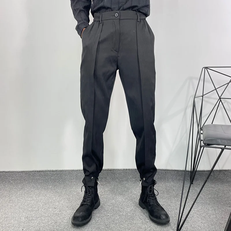 

Trendy Male Ruffian Handsome Temperament Loose And Simple Work Dress Foot Pants Fashion Trendy Functional Tapered Pants