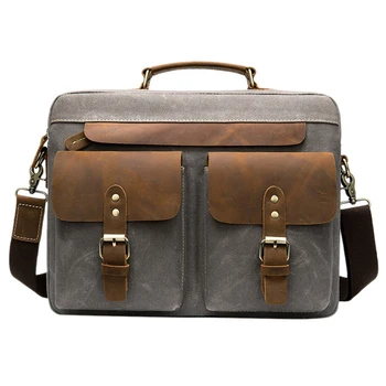 

AUAU-Men Briefcases Men's Bag Genuine Leather Business Office Bags for Men Laptop Bag Leather Briefcases Male Lawyer Bags