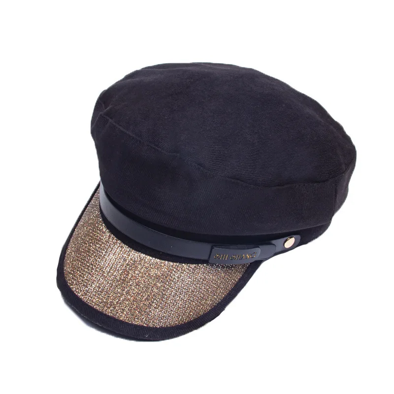 Модная шапка, берет, нейтральная Женская темно-синяя кепка, весенняя и осенняя зимняя восьмиугольная кепка в британском ретро стиле, Рождественский подарок
