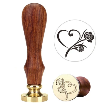 

Vintage Handle Stamp Wooden Wax Seal For Wedding Invitation Letter Card Envelope#4