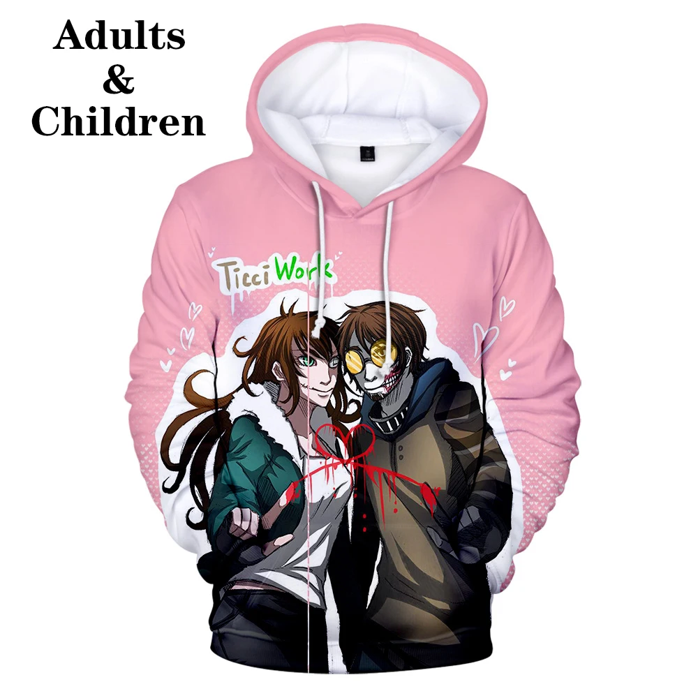 

Novelty Printed Creepypasta Hoodies kids Men women Sweatshirts boy girl Humor Autumn Winter pullovers Children Clothing