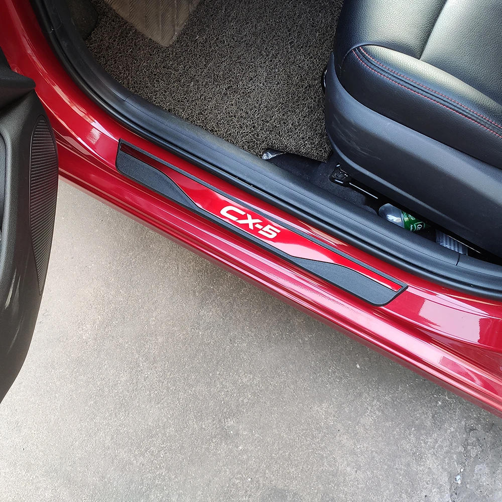 

For Car Sticker Styling Mazda Cx 5 Cx-5 Cx5 Door Sill Strip Protector Cover Scuff Plate Guard Auto stainless steel Accessories