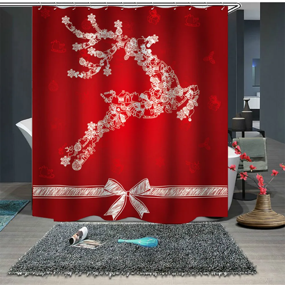 Cilected Рождество 3D печатных занавески для душа водонепроницаемый полиэстер дышащий ванная комната s домашний декор с 12 крючками