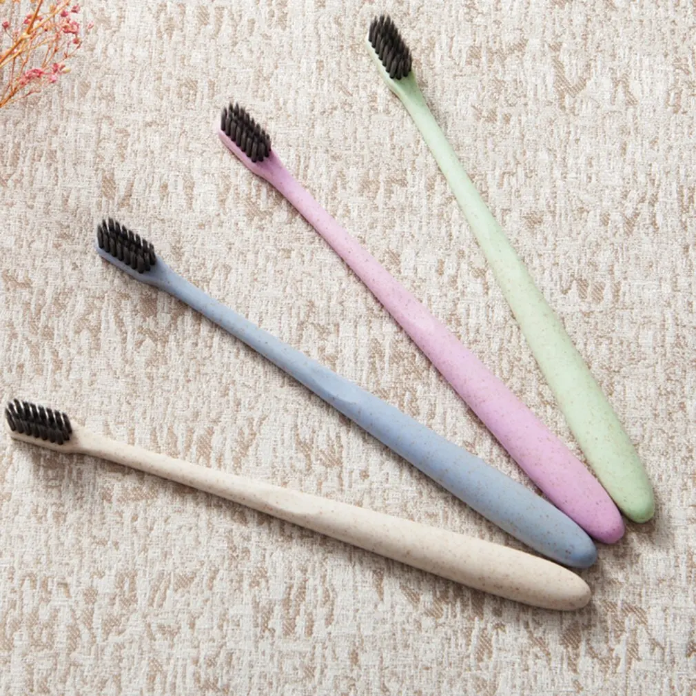 

Portable Bamboo Charcoal Soft Toothbrush Wheat straw Toothbrush Bamboo Toothbrush Soft Bamboo Fibre Handle Toothbrush head