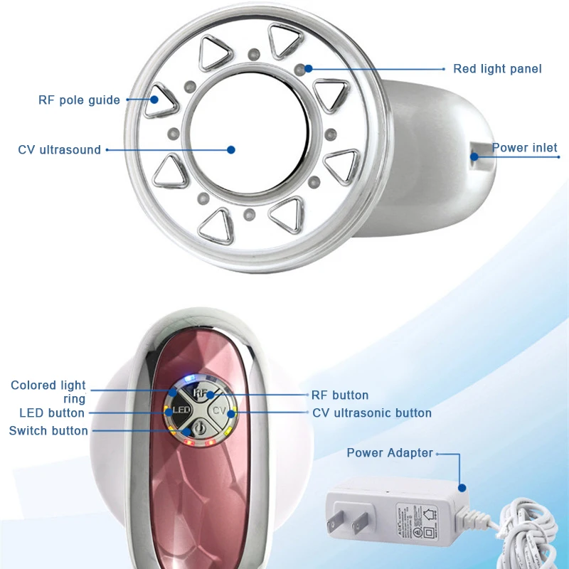  Radio Frequency LED Color Light Skin Rejuvenation Ultrasonic Reduce Fat Device Beauty Slimming Mass - 4000560972825
