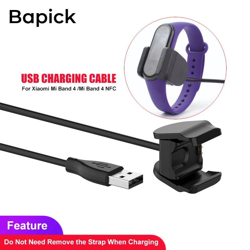 

BAPICK 1M Usb Charging Cable For Mi Band 4 Charger Smart Wristband Bracelet Adapter Charger For Xiaomi Mi Band 4 Nfc Charger