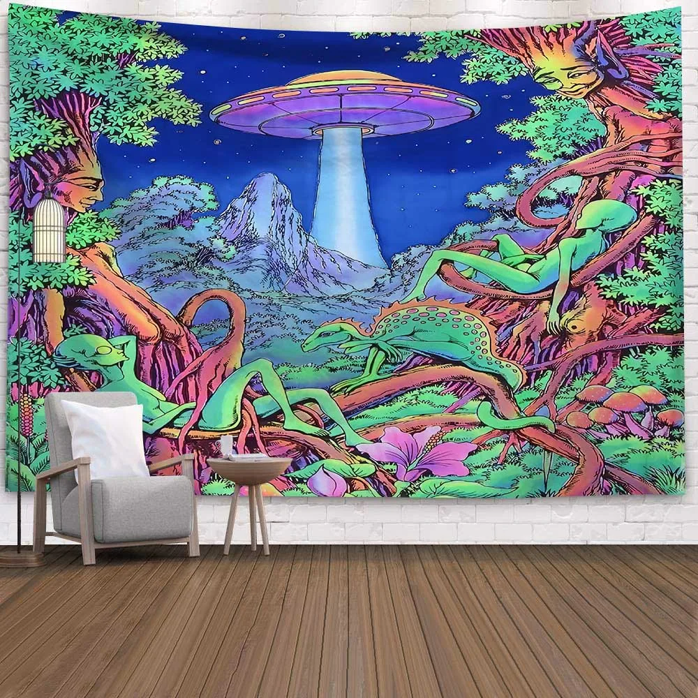 Psychedelic гобелен настенный Декор индийская Мандала хиппи Wandkleed Луна с изображением