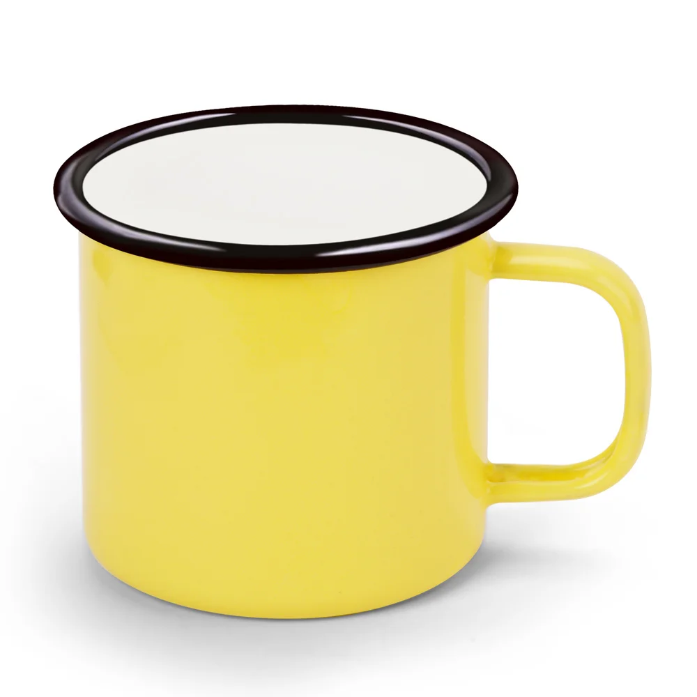 240ml Vintage Style Enamel Cup Mug for Drinking Coffee Bear Tea Camping Hiking 