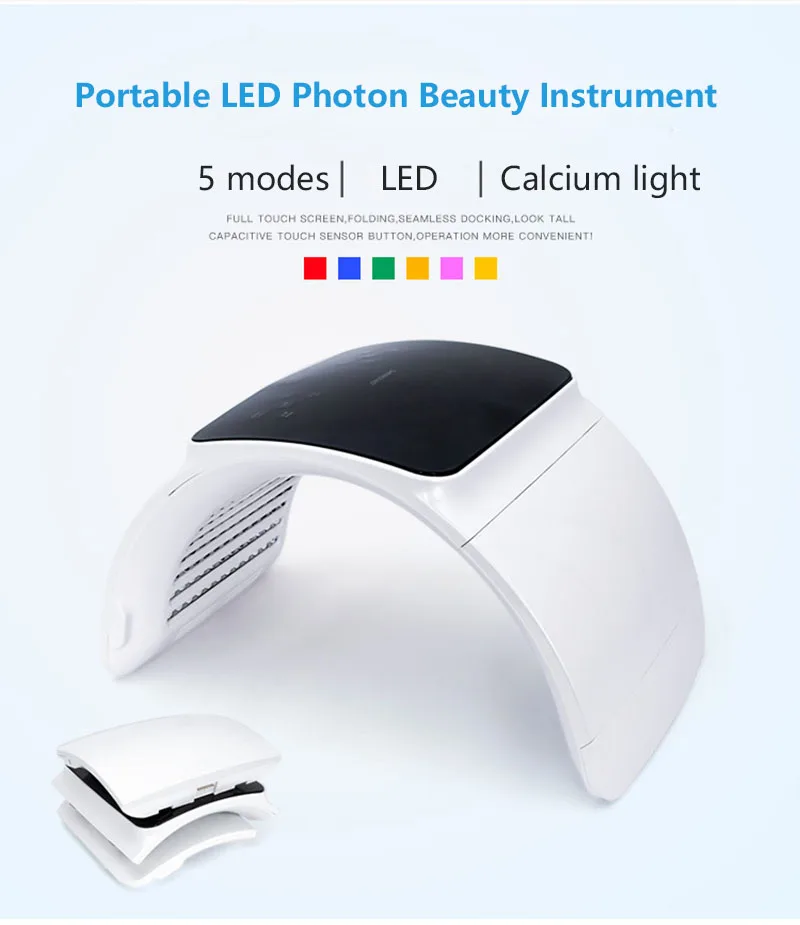 Professional Photon PDT Led Light Facial Mask Machine 6 Colors Acne Treatment Face Whitening Skin Rejuvenation Light Therapy