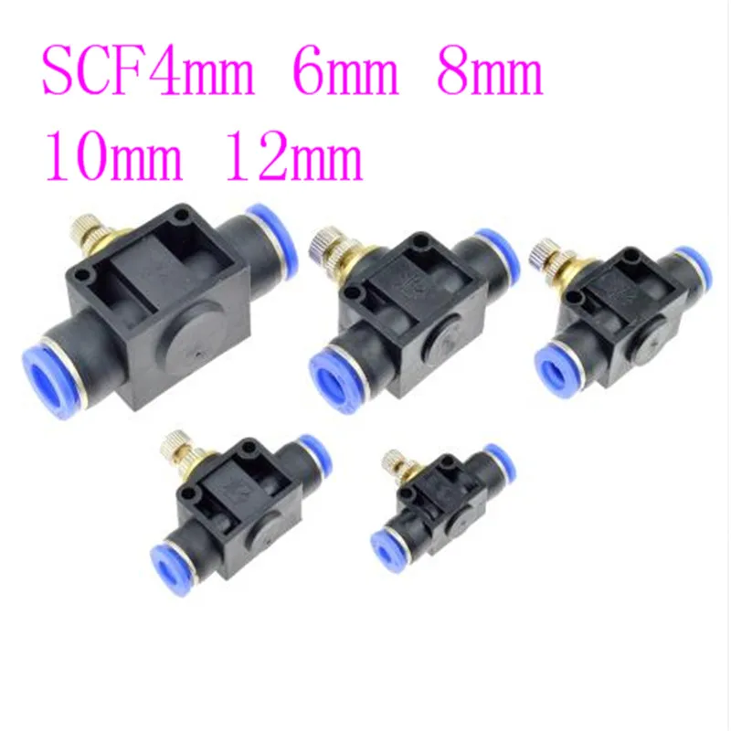 

SCF 4mm 6mm 8mm 10mm 12mm OD Hose Tube Gas Flow Adjust Valve Connector Fitting Air Speed Controller