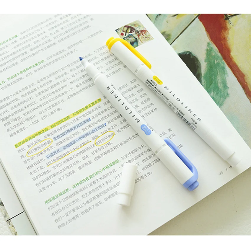 3/5 шт. японский канцелярский маркер ручка мягкий вкладыш с двухголовой флуоресцентная ручка для рисования маркеры Зебра Mildliner каракули