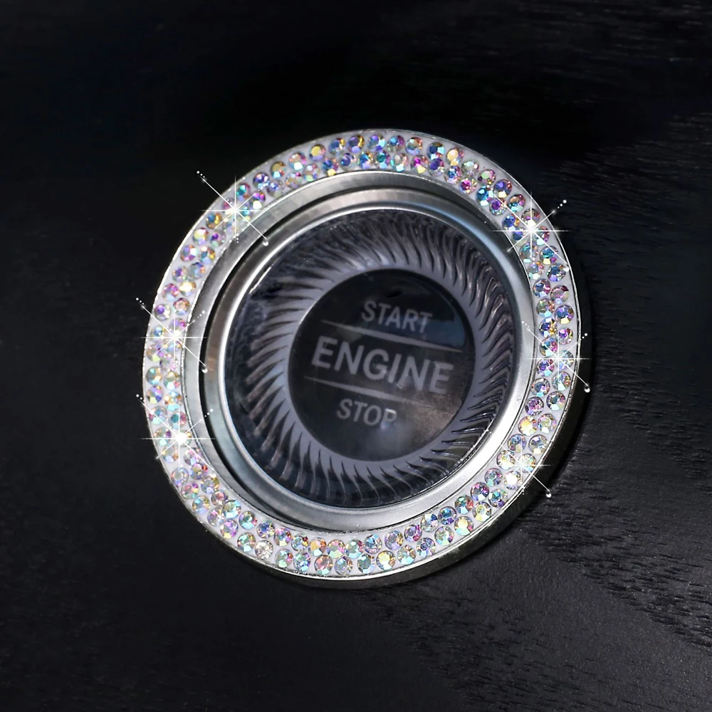 Crystal-Rhinestone-Car-Emblem-Sticker-Ring-Car-Auto-Start-Stop-Engine-Ignition-Button-Key-Knobs-Bling-Car-A-17