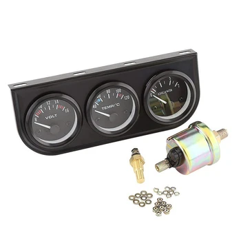 

52mm Triple Gauge 3 in 1 (Voltmeter + Water Temp Gauge + Oil Press Gauge) Sensor 52mm Auto Gauge Car Meter