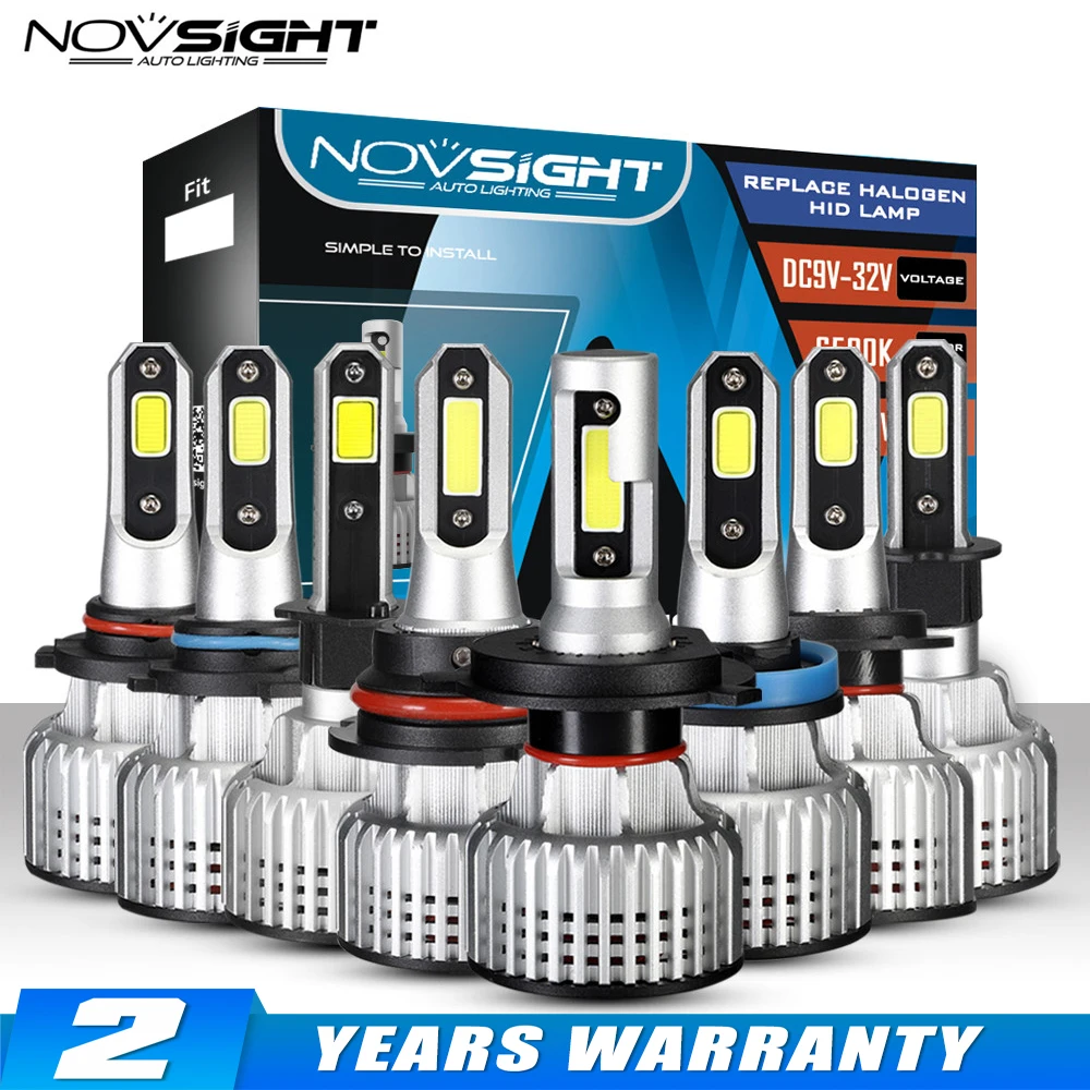 Светодиодные фары NOVSIGHT H4 H3 H8 H9 9005 9006 9007 H13 лампы H7 H11 H1 светодиодная лампа для