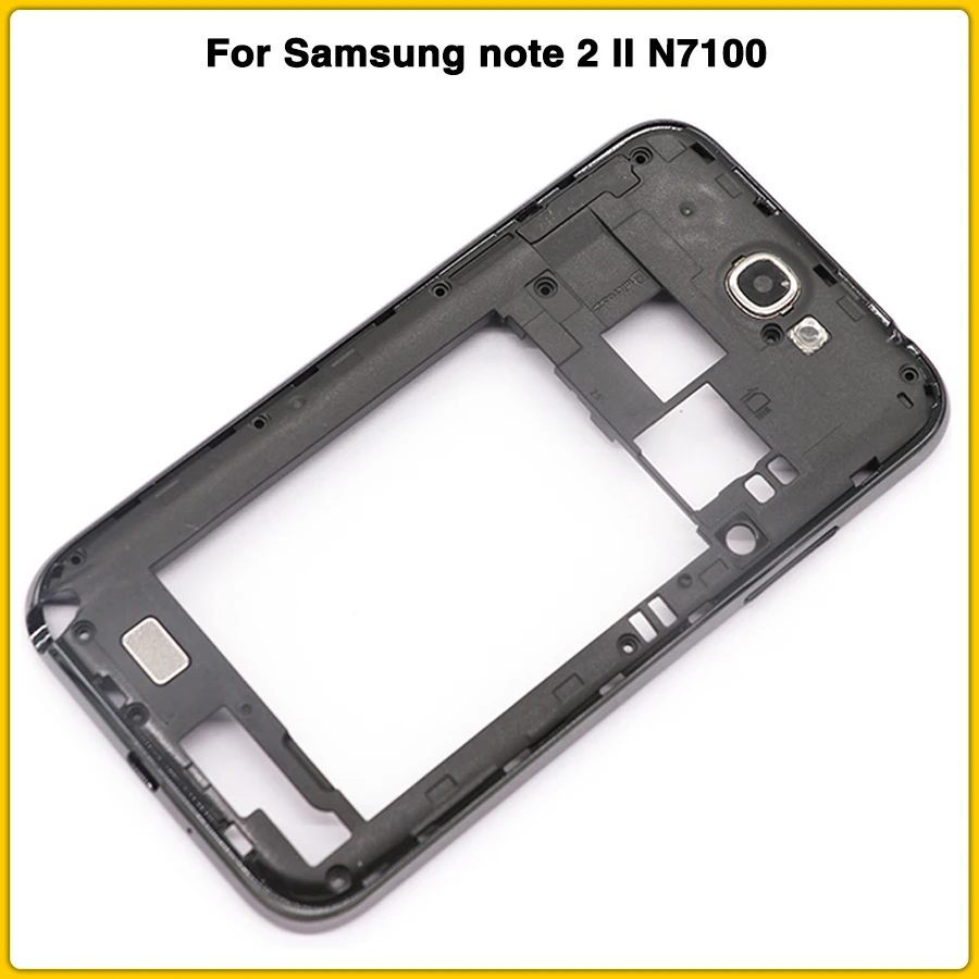 Чехол N7100 с полным корпусом для samsung note 2 II N7100 задняя крышка батарейного отсека+ средняя рамка