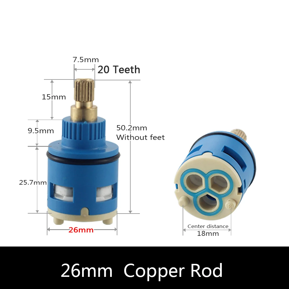 26MM Shower Faucet Spool Third Gear Ceramic Spool Shower Mixer Faucet 3 position switching Tap valve Three-Hole Diversion Spool faucet cartridge
