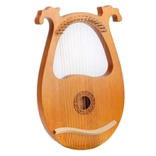 Lyre Harp,16 деревянных струн, Harp из массива дерева, красное дерево Lyre Harp с тюнинговым ключом для любителей музыки начинающих Lyre Harp,16 деревянных струн, Harp из массива дерева, красное дерево Lyre Harp с тюнинговым ключом для любителей музыки начинающих