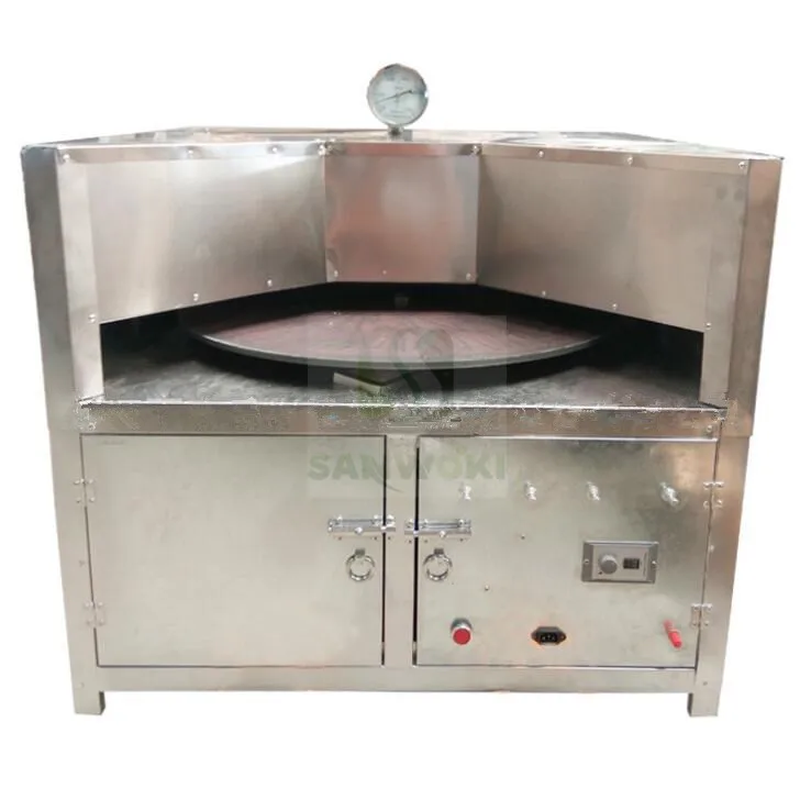 110v 220v Gas heating auto rotation flat pita bread baking machine oval wheat cake making furnace oven baked wheat cake machine 3