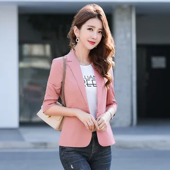 

Suit Coat Women 2020 Spring Summer Three Quarter Sleeve Slim Fit Fashion Elegant Business Suit