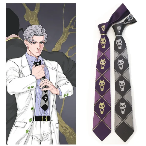 JoJo невероятное приключение галстуком-бабочкой KILLER QUEEN Кира Yoshikage Череп шейный галстук Костюмы для косплея