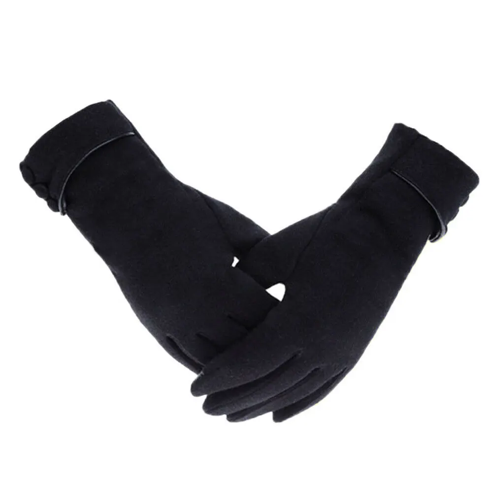 Новые горячие модные женские зимние теплые толстые флисовые внутри тепловые кнопки сенсорного экрана перчатки